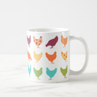 Taza De Café Funky Patrón de pollo multicolor