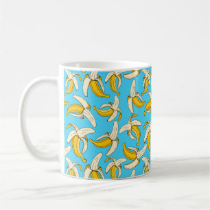 Taza De Café Funky Trópico Patrón Bananero Impresión de frutas 