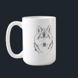 Taza De Café Funky Wolf Head Face Sketch<br><div class="desc">Funky Wolf Head Face Sketch Coffee / Tea Mug Cup para añadir a su colección de artículos para bebidas en casa/oficina. Un regalo fresco / idea de regalo para todos los que aman los objetos de diseño a medida,  vibraciones positivas,  lobos,  animales salvajes y naturaleza,  etc.</div>