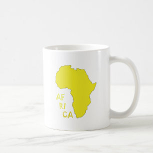 Taza De Café Funky Yellow Africa Map