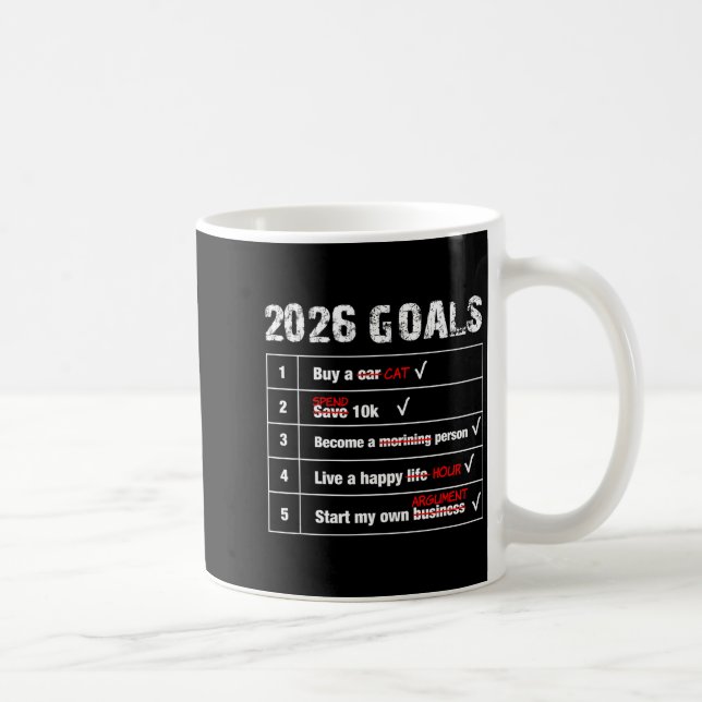 Taza De Café Funny 2026 Goals Hilarious New Year Sarcastic  (Derecha)