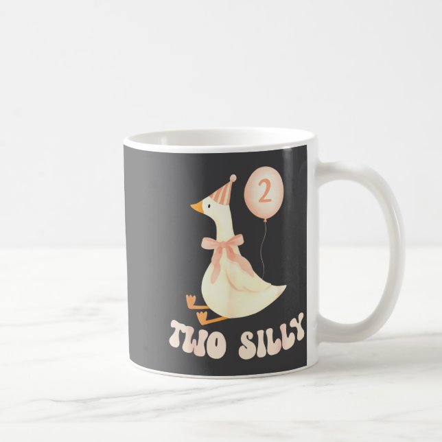 Taza De Café Funny 2nd Birthday Two Silly Goose 2 Year Old Birt (Derecha)
