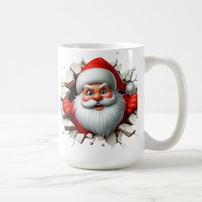 Taza De Café Funny 3D Santa Claus Christmas Holiday Design (Derecha)