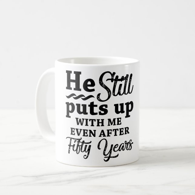Taza De Café Funny 50° Aniversario Boda (Anverso izquierdo)