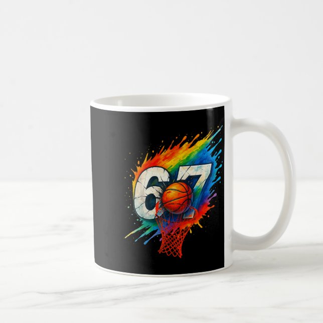 Taza De Café Funny 67 Basketball Six Seven 6 7 Meme 67  (Derecha)