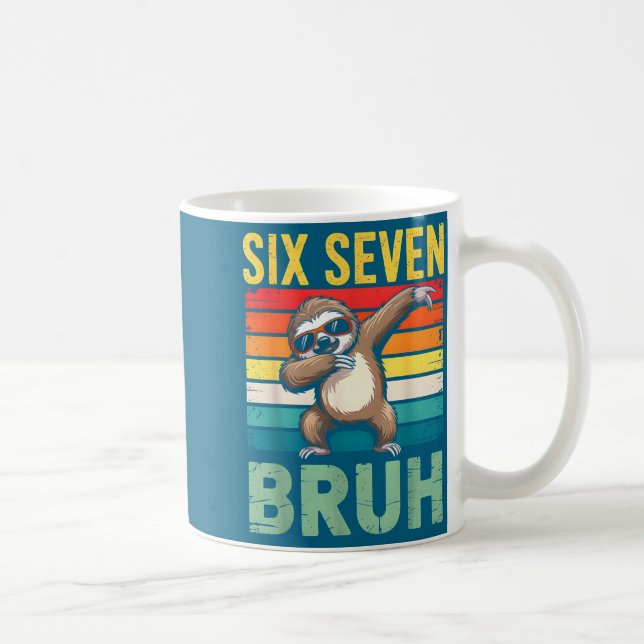 Taza De Café Funny 67 Meme Boys Kids 6 7 Dabbing Six Seven Bruh (Derecha)