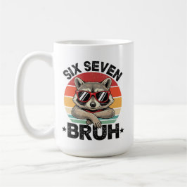 Taza De Café Funny 67 Meme Boys Kids 6 7 Six Seven Bruh Raccoon