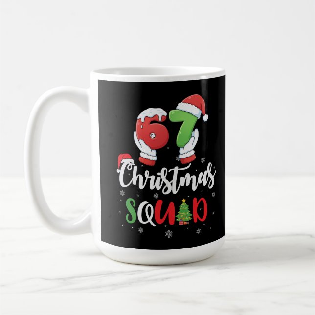 Taza De Café Funny 67 Six Seven Brianrot Christmas Squad (Izquierda)