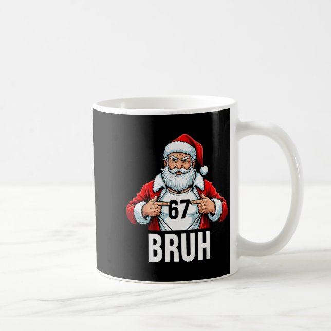 Taza De Café Funny 67 Six Seven Bruh Meme Christmas Santa Men W (Derecha)