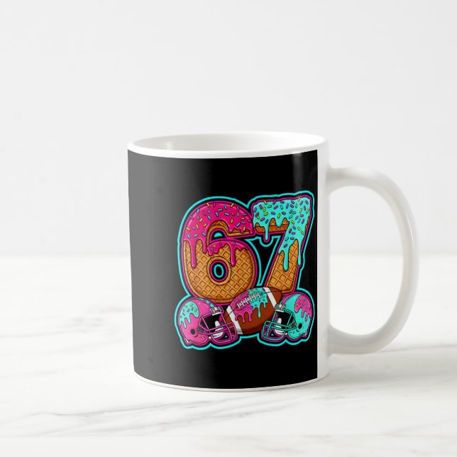 Taza De Café Funny 67 Six Seven Meme American Football Number # (Derecha)