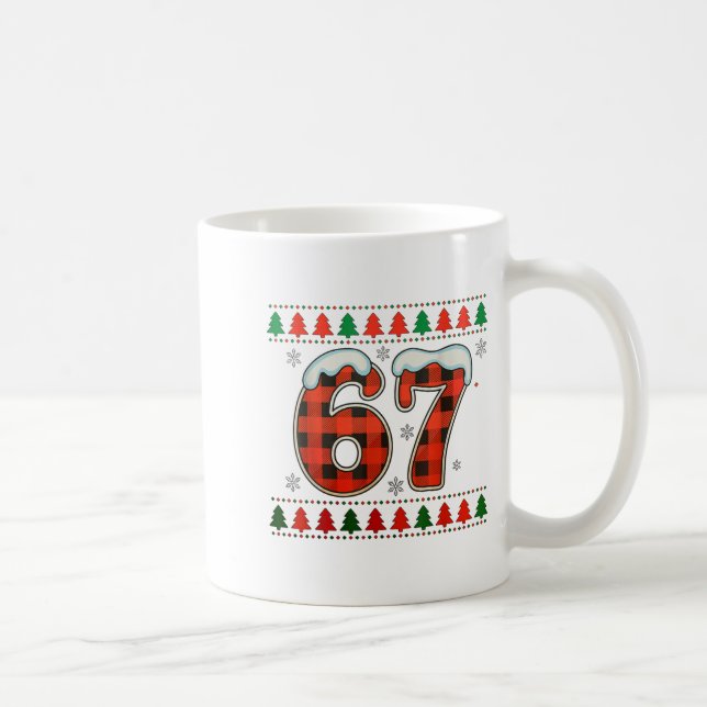 Taza De Café Funny 67 Six Seven Squad Meme Christmas Ugly Sweat (Derecha)
