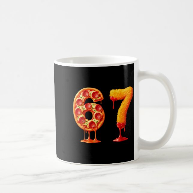 Taza De Café Funny 6 7 Zza Nugget Meme Six Seven 67 Food Lovers (Derecha)