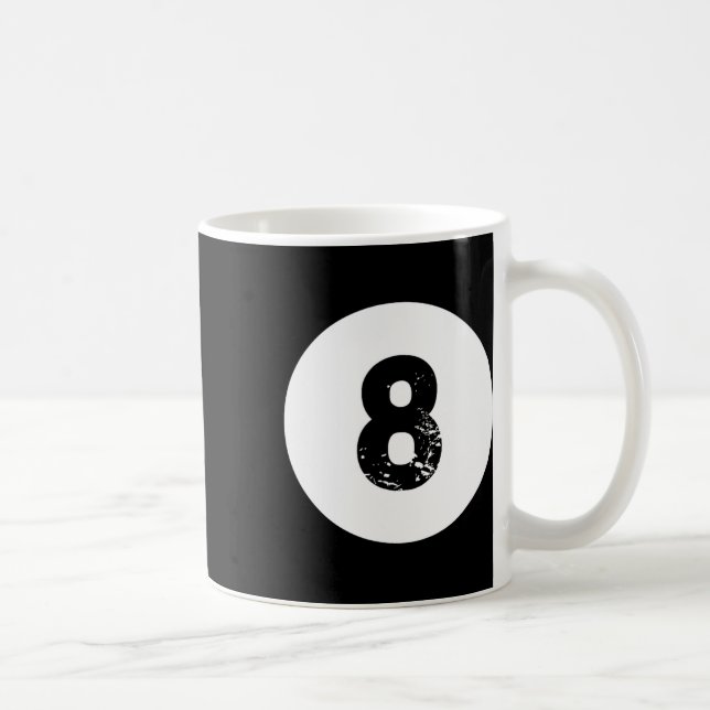 Taza De Café Funny 8 Ball Magic Billiards Pool Lazy Halloween C (Derecha)