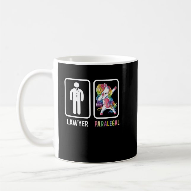 Taza De Café Funny Abogada Paralegal Dabbing Unicorn Legal Law  (Izquierda)
