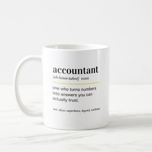 Taza De Café Funny Accountant Definition Gift (Izquierda)