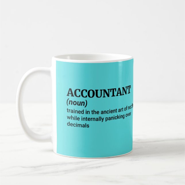 Taza De Café Funny Accountant Vocabulary - Fiscal Pros (Izquierda)