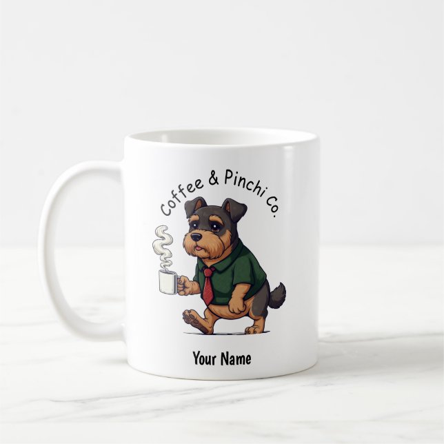 Taza De Café Funny  Affenpinscher Dog Business Suit Coffee  (Izquierda)