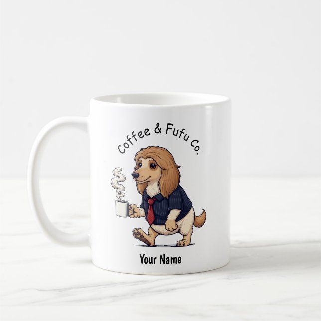 Taza De Café Funny  Afghan Hound Dog Business Suit Coffee  (Izquierda)