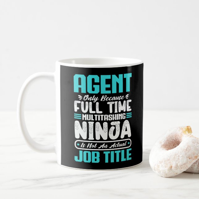 Taza De Café Funny Agent Job Title Profession (Con donut)