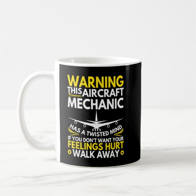 Taza De Café Funny Aircraft MechanIC Airplane Mechanic (Izquierda)