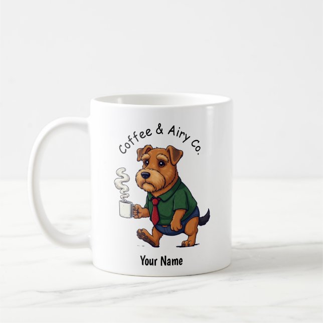Taza De Café Funny Airedale Terrier Dog Business Suit Coffee  (Izquierda)