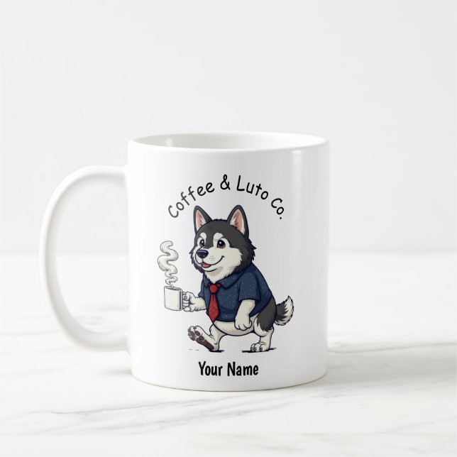 Taza De Café Funny  Alaskan Malamute Business Suit Coffee  (Izquierda)