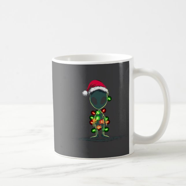 Taza De Café Funny Alien Christmas Graphics Lights Lover Extrat (Derecha)