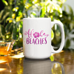 Taza De Café Funny Aloha Bebida Purpurina de citas personalizad<br><div class="desc">Esta divertida taza de café muestra la imagen de texto "Playas Aloha" en un purpurina oscuro rosa y personalizada con tu nombre a un lado,  o borra el nombre para tener un aspecto limpio.</div>