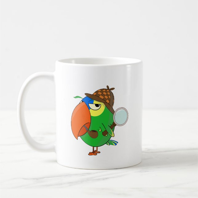 Taza De Café Funny Amazon Parrot Detective Mug (Izquierda)