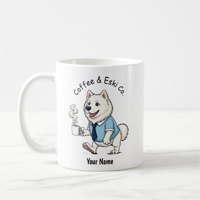 Taza De Café Funny  American Eskimo Dog Business Suit Coffee  (Izquierda)