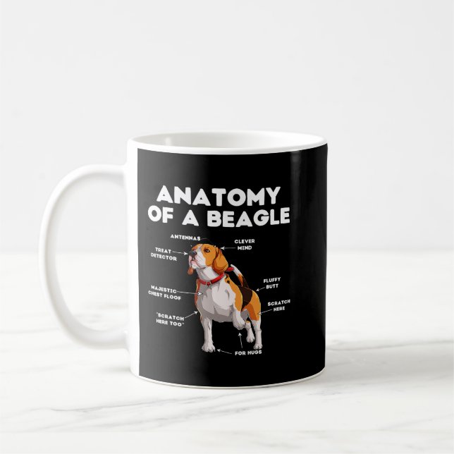 Taza De Café Funny Anatomy of a Beagle 93 (Izquierda)