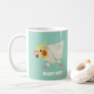 Taza De Café Funny Angry Lutino Cockatiel Fluff Off Pet Parrot 