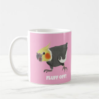 Taza De Café Funny Angry Normal Grey Cockatiel Fluff Off