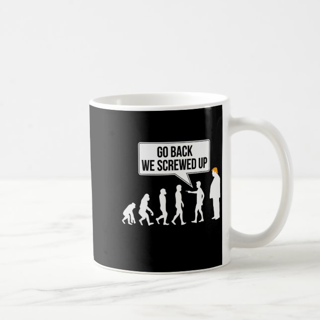 Taza De Café Funny Anti-trump Evolution Litical Humor  (Derecha)