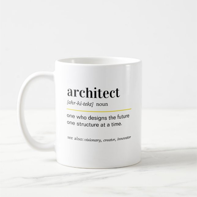 Taza De Café Funny Architect Definition Gift (Izquierda)