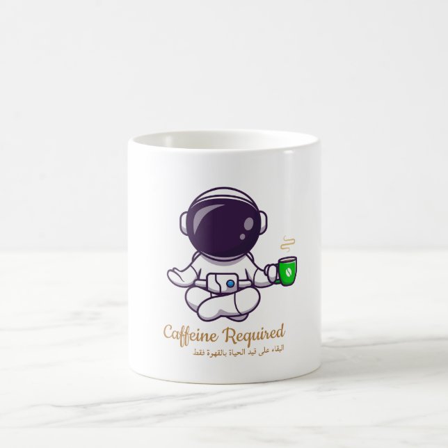 Taza De Café Funny Astronaut Yoga Coffee Mug –Caffeine Required (Centro)