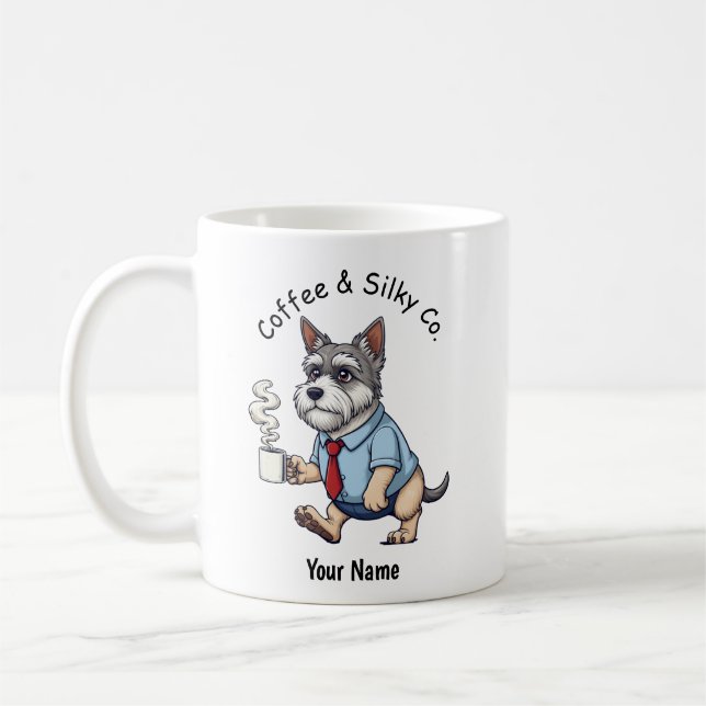 Taza De Café Funny Australian Silky Terrie Business Suit Coffee (Izquierda)