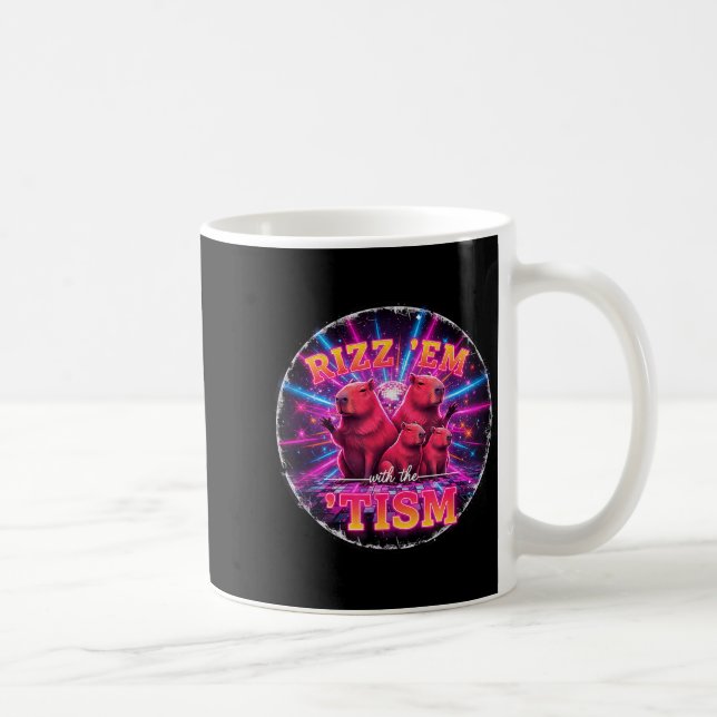 Taza De Café Funny Autism Rizz Em With The Tism Capybara Meme A (Derecha)