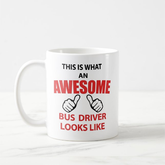 Taza De Café Funny Awesome Bus Driver Appreciation Gift Mug (Izquierda)