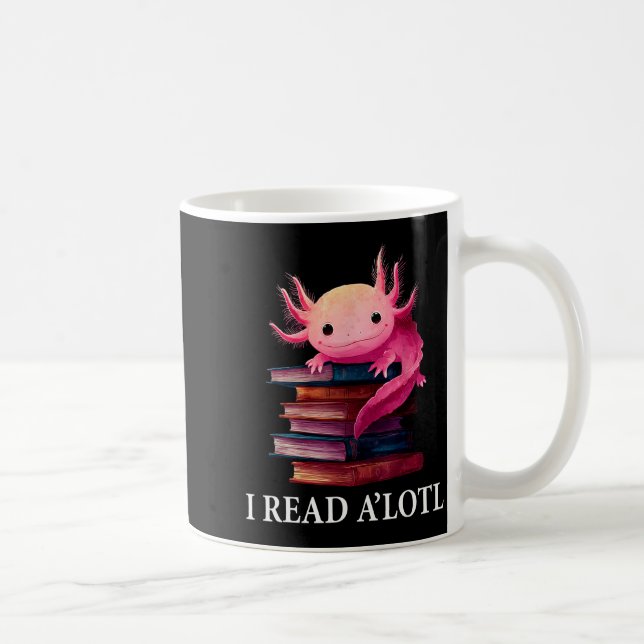 Taza De Café Funny Axolotl Book Lover Librarian Reading Library (Derecha)
