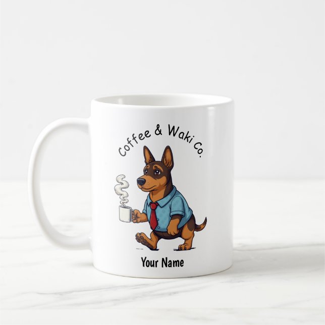 Taza De Café Funny  Azawakh Dog Business Suit Coffee  (Izquierda)