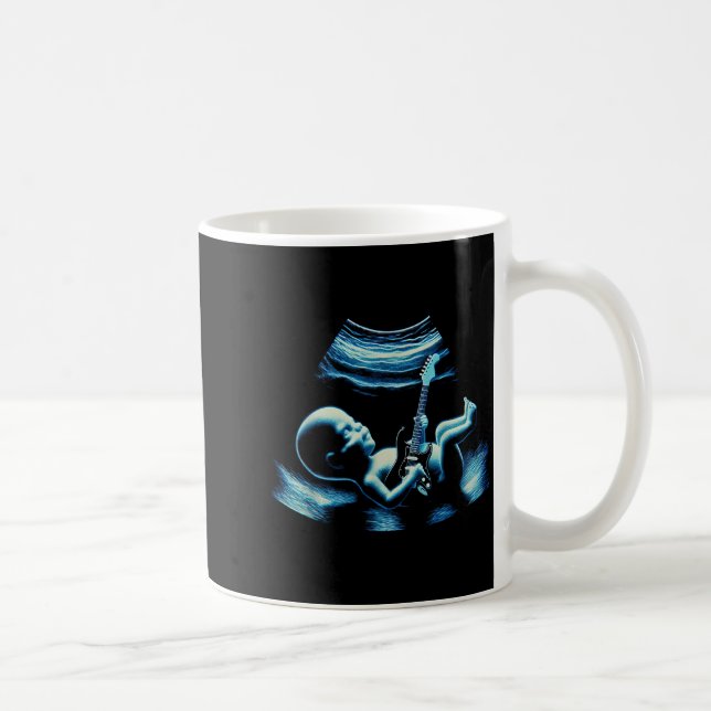 Taza De Café Funny Baby Guitar Player Rock Music Pregnancy Anno (Derecha)