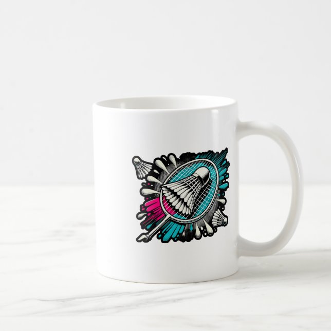 Taza De Café Funny Badminton Player Love Shuttle Design 17 (Derecha)