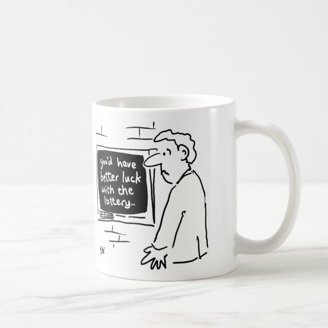Taza De Café Funny Banking Cartoon. Cash Machine Cartoon (Derecha)