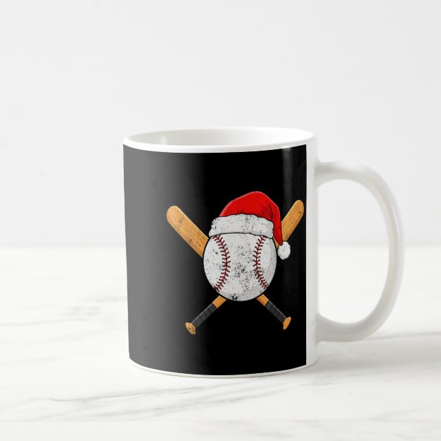 Taza De Café Funny Baseball Ball Santa Hat Xmas Pajamas Players (Derecha)