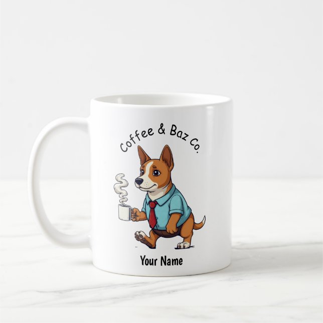 Taza De Café Funny Basenji Dog Business Suit Coffee  (Izquierda)