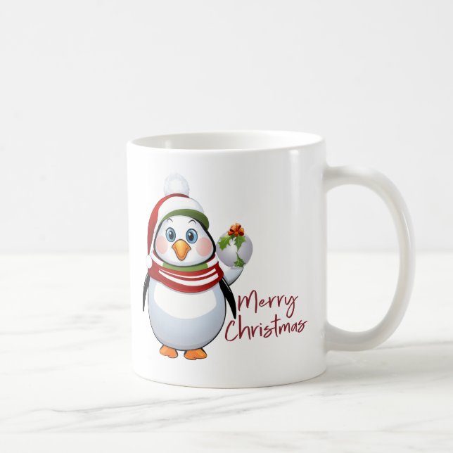Taza De Café Funny Bauble Buddy Penguin Navidades (Derecha)