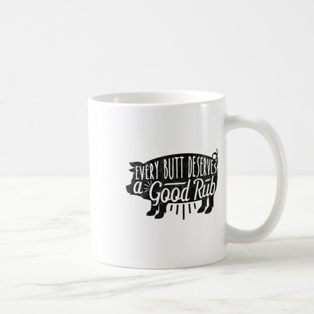 Taza De Café Funny Bbq Parrillada Cerdo a cada Butt que se ama  (Derecha)