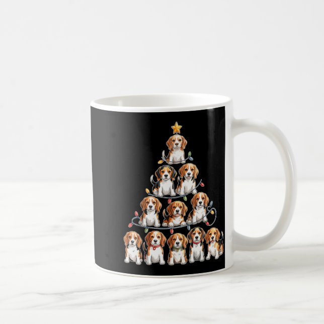 Taza De Café Funny Beagle Christmas Tree Dog Lovers Women Men X (Derecha)