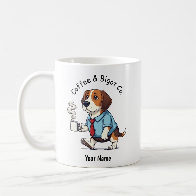 Taza De Café Funny  Beagle dog Business Suit Coffee (Izquierda)